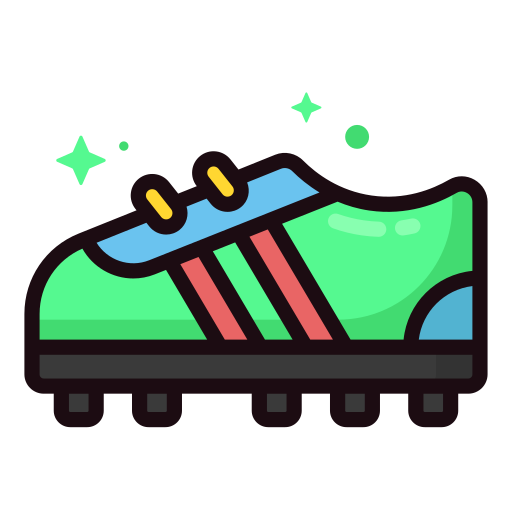 zapato de futbol Generic Outline Color icono