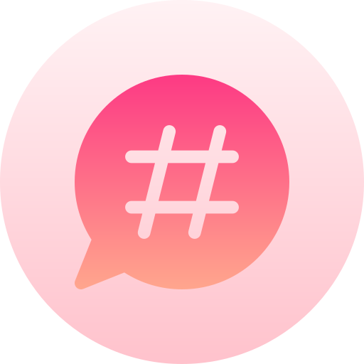 hashtag Basic Gradient Circular icoon