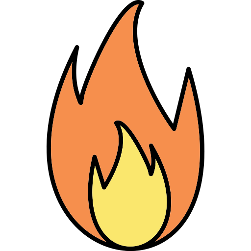fuoco Generic Thin Outline Color icona