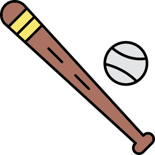 Baseball Generic Thin Outline Color icon