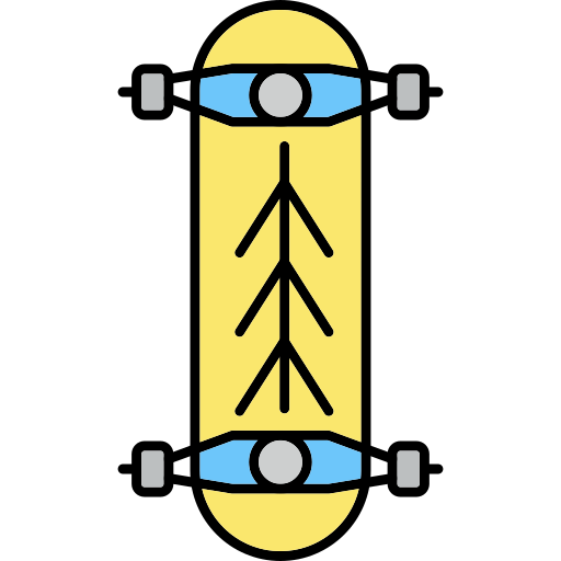 skateboard Generic Thin Outline Color icona