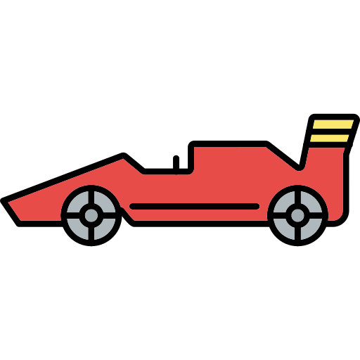 samochód wyścigowy Generic Thin Outline Color ikona