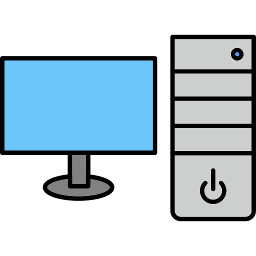 タワー型パソコン Generic Thin Outline Color icon