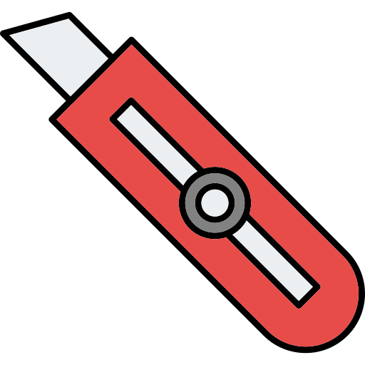 nóż do papieru Generic Thin Outline Color ikona