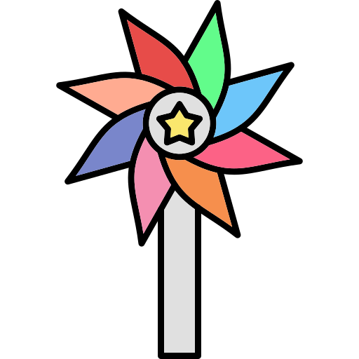 pinwheel Generic Thin Outline Color icoon