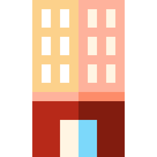 gebouw Basic Straight Flat icoon