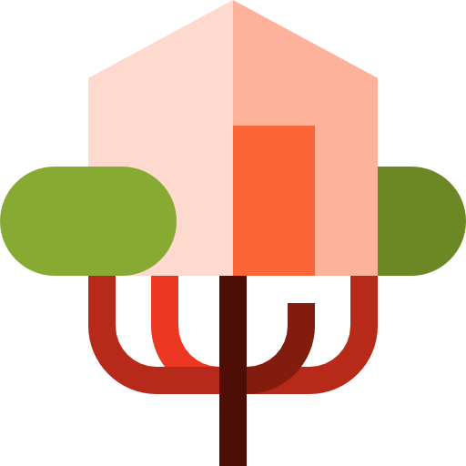casa sull'albero Basic Straight Flat icona
