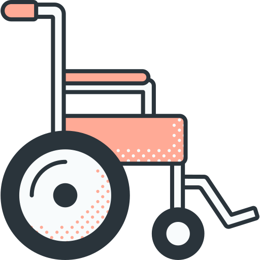 cadeira de rodas Detailed Offset Lineal color Ícone