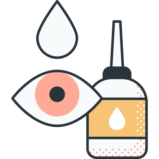 gotas para los ojos Detailed Offset Lineal color icono