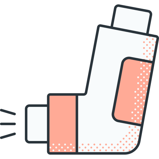 inhalador Detailed Offset Lineal color icono