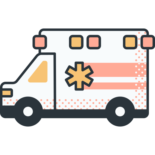 Ambulance Detailed Offset Lineal color icon
