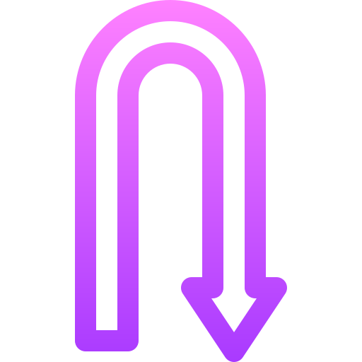 u-bocht Basic Gradient Lineal color icoon