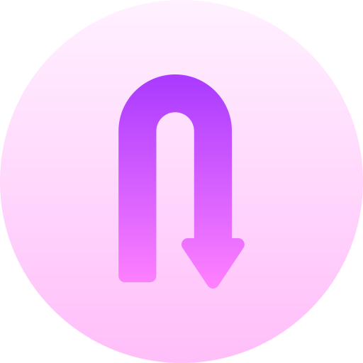 u-bocht Basic Gradient Circular icoon