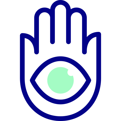 hamsa Detailed Mixed Lineal color ikona