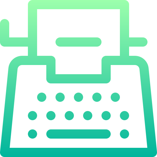 máquina de escribir Basic Gradient Lineal color icono