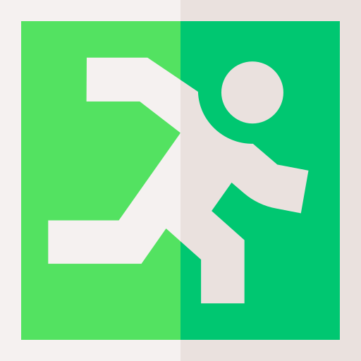 Emergency exit Basic Straight Flat icon