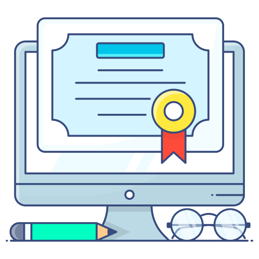 Online certificate Generic Thin Outline Color icon
