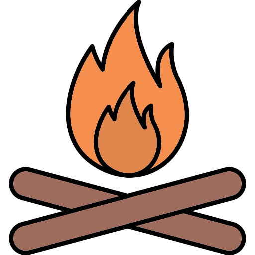 fuego Generic Thin Outline Color icono