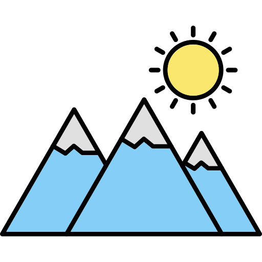 montañas Generic Thin Outline Color icono