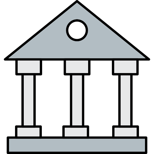 Bank Generic Thin Outline Color icon