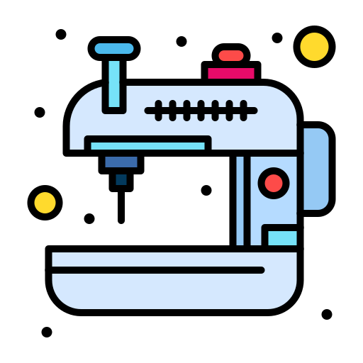 máquina de costura Flatart Icons Lineal Color Ícone