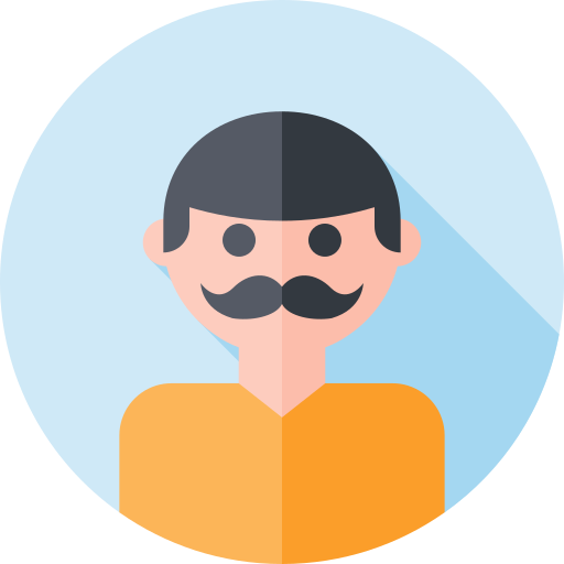 Mustache Flat Circular Flat icon