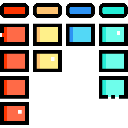 kanban Detailed Straight Lineal color Icône