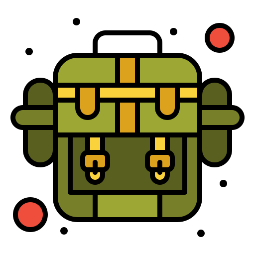 rucksack Flatart Icons Lineal Color icon
