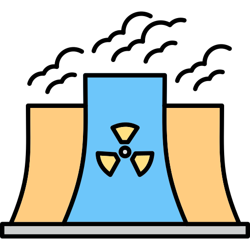 planta nuclear Generic Thin Outline Color Ícone