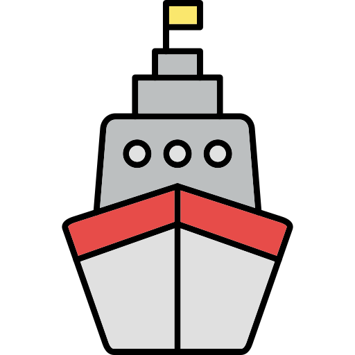 Ship Generic Thin Outline Color icon