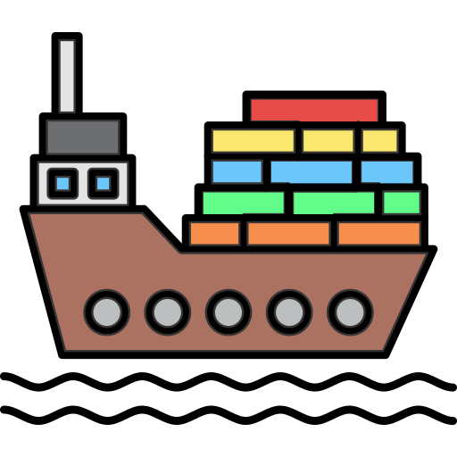 貨物船 Generic Thin Outline Color icon