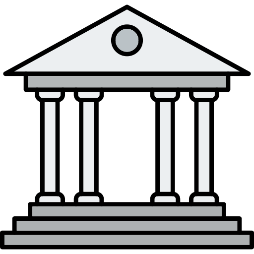 Bank Generic Thin Outline Color icon