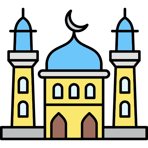 Mosque Generic Thin Outline Color icon