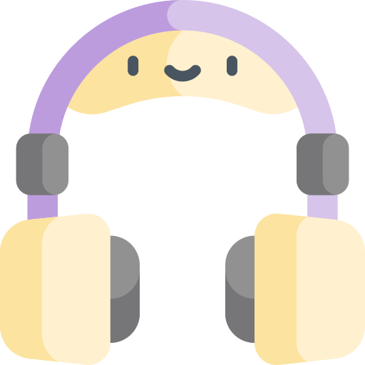 Headphones Kawaii Flat icon