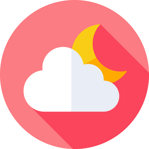 Cloudy night Flat Circular Flat icon