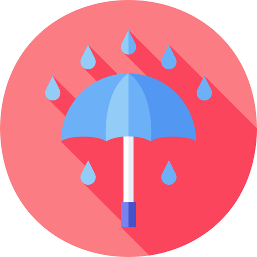 雨 Flat Circular Flat icon