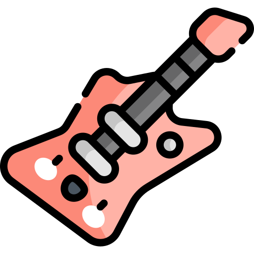 elektrische gitaar Kawaii Lineal color icoon