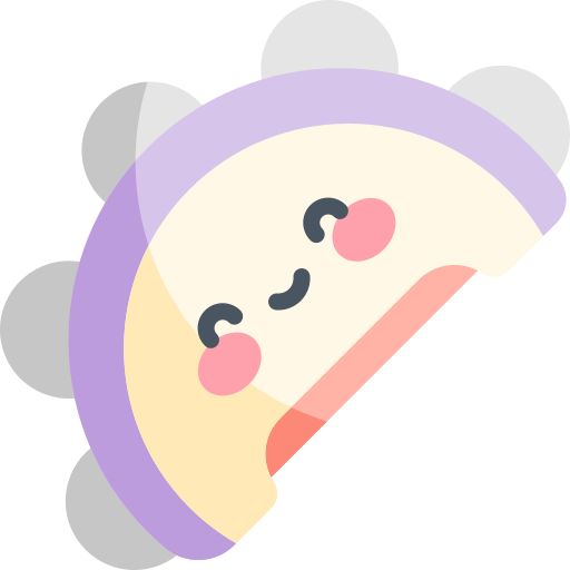 Tambourine Kawaii Flat icon