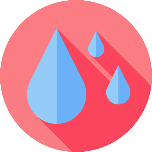 krople deszczu Flat Circular Flat ikona