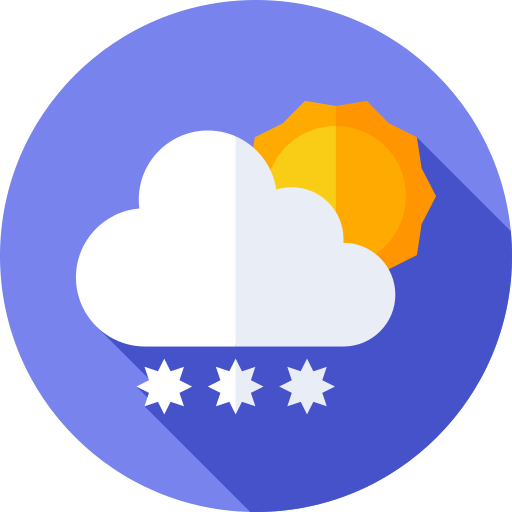 Snowy Flat Circular Flat icon