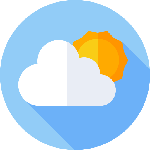 구름과 태양 Flat Circular Flat icon