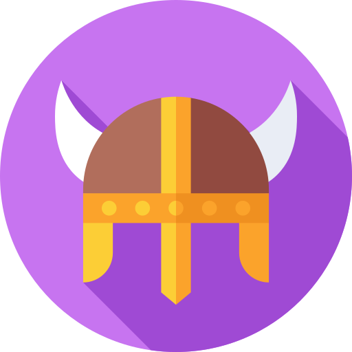 Viking helmet Flat Circular Flat icon