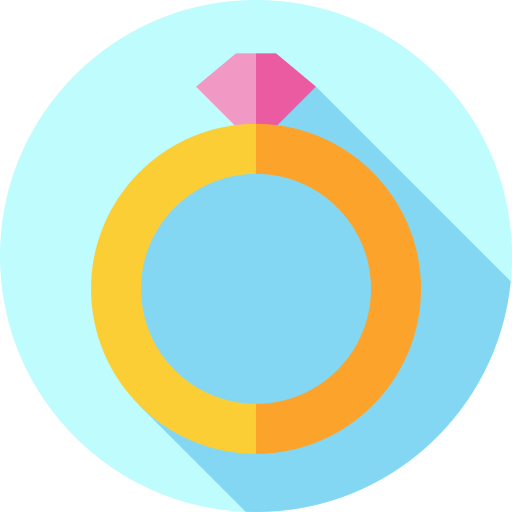 anillo de diamantes Flat Circular Flat icono
