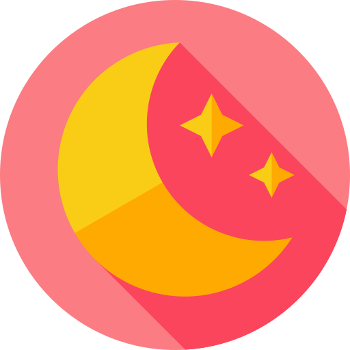Night Flat Circular Flat icon