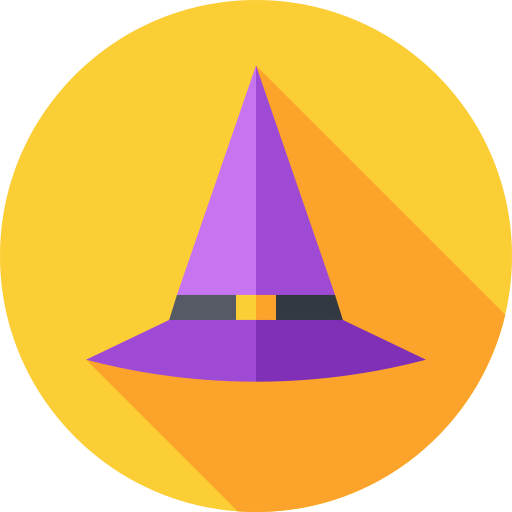 sombrero de bruja Flat Circular Flat icono