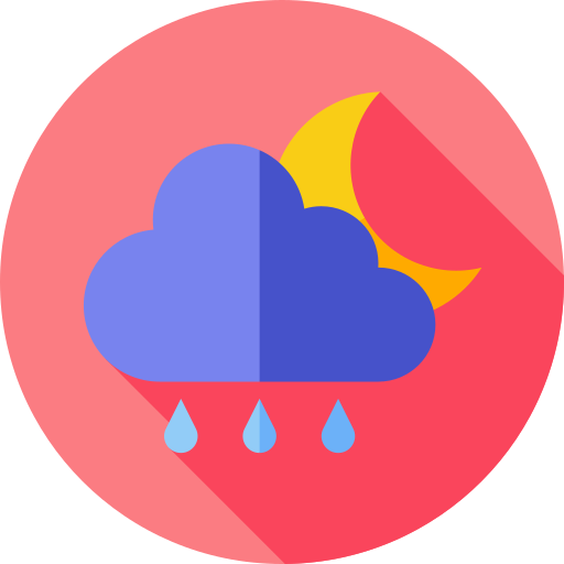 Rainy Flat Circular Flat icon