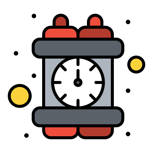 Time bomb Flatart Icons Lineal Color icon