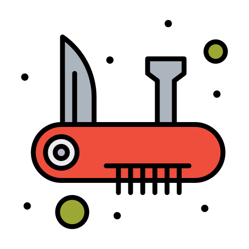 Knife Flatart Icons Lineal Color icon
