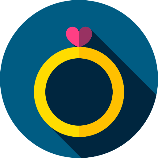 anillo de compromiso Flat Circular Flat icono