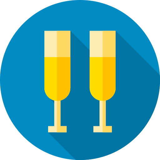 champagne Flat Circular Flat icoon